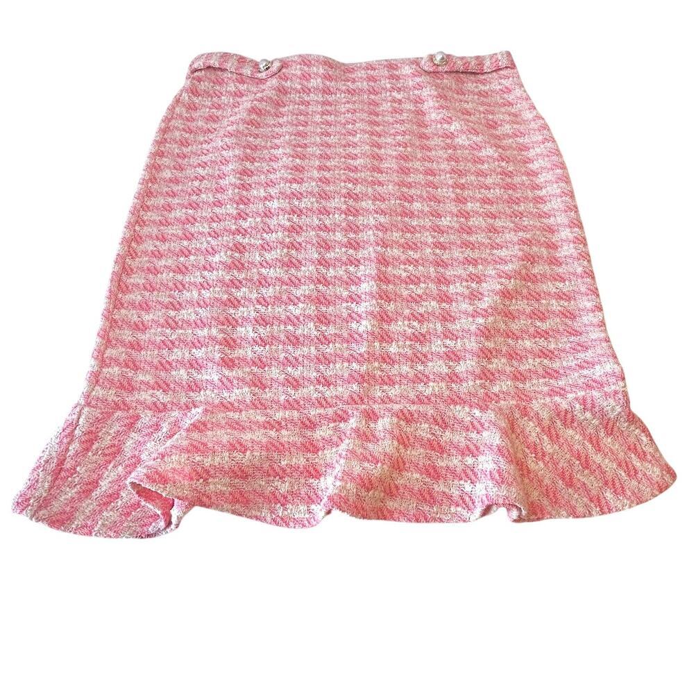 BARBIE, Coquette, Office Siren, PINK Tweed Skirt Women's Large - Picture 2 of 8